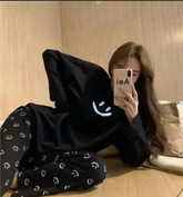 black smile printed design night suit cotton jarsy