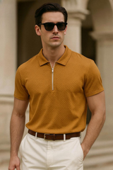 Zip Style texture T-shirt